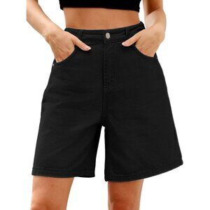 Women’s Bermuda Jean Shorts Baggy Wide Leg Knee Length Casual Denim